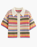 Tilda | Women's Striped Crochet Top with Button Closure