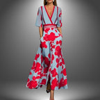 Women's Floral Mid Length Sleeve Maxi Dress — view 1