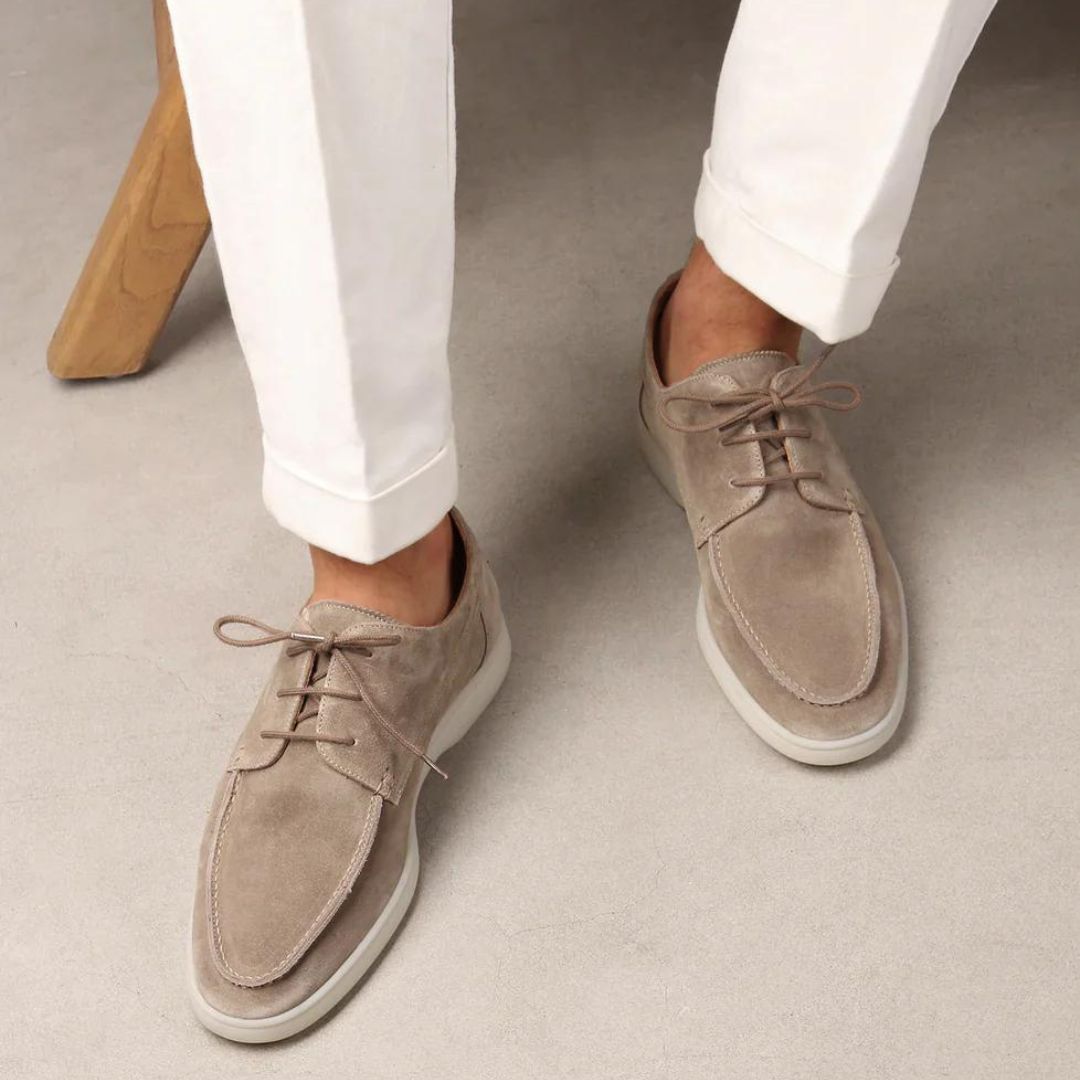 Men's Suede Loafers With Laces — Slip-On