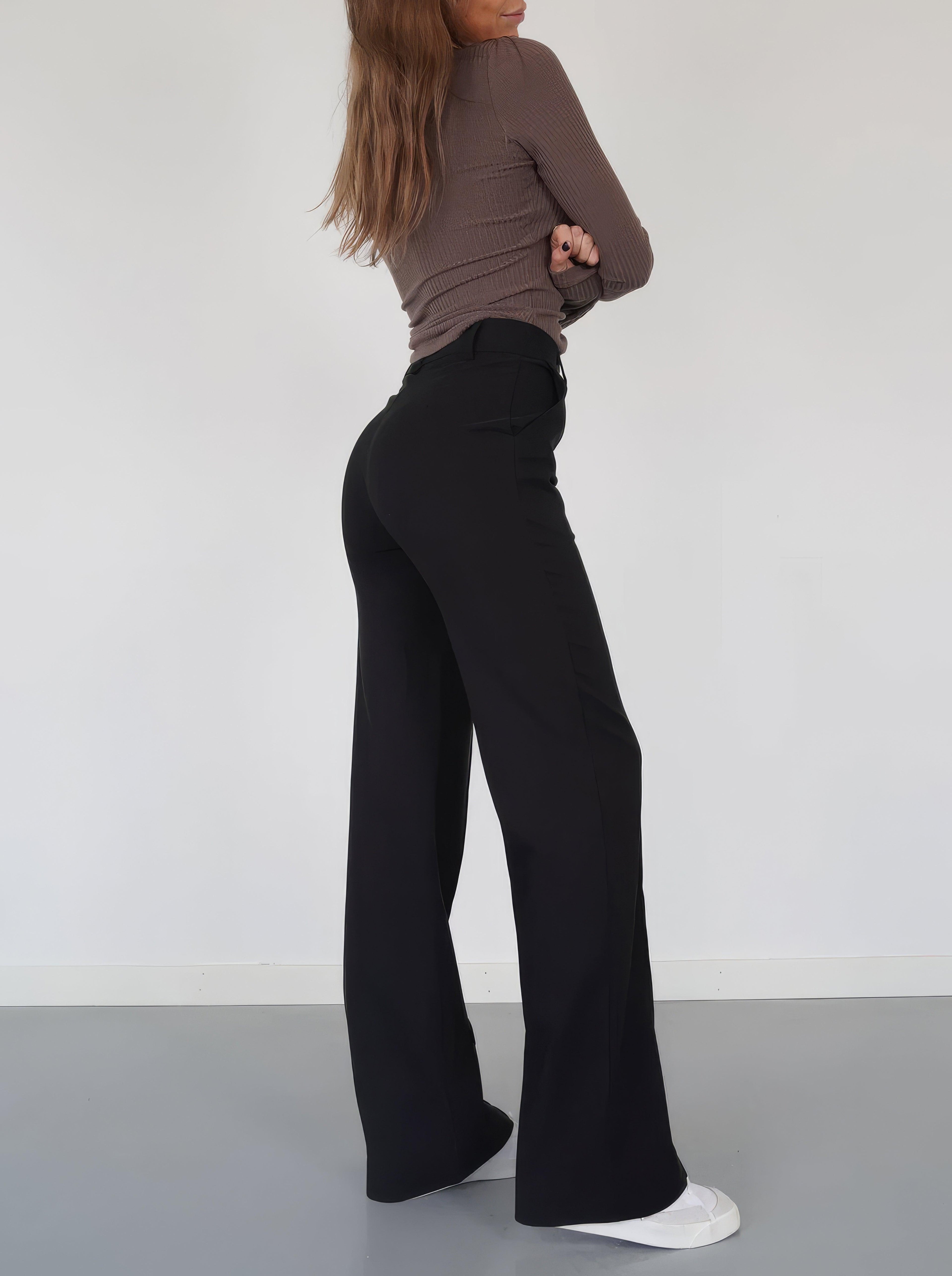 Eloise | Women’s High-Rise Pintuck Flowy Trousers — TOPNEWPLACE (view 2)