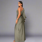 Women's One-Shoulder Front Slit Maxi Dress — view 5