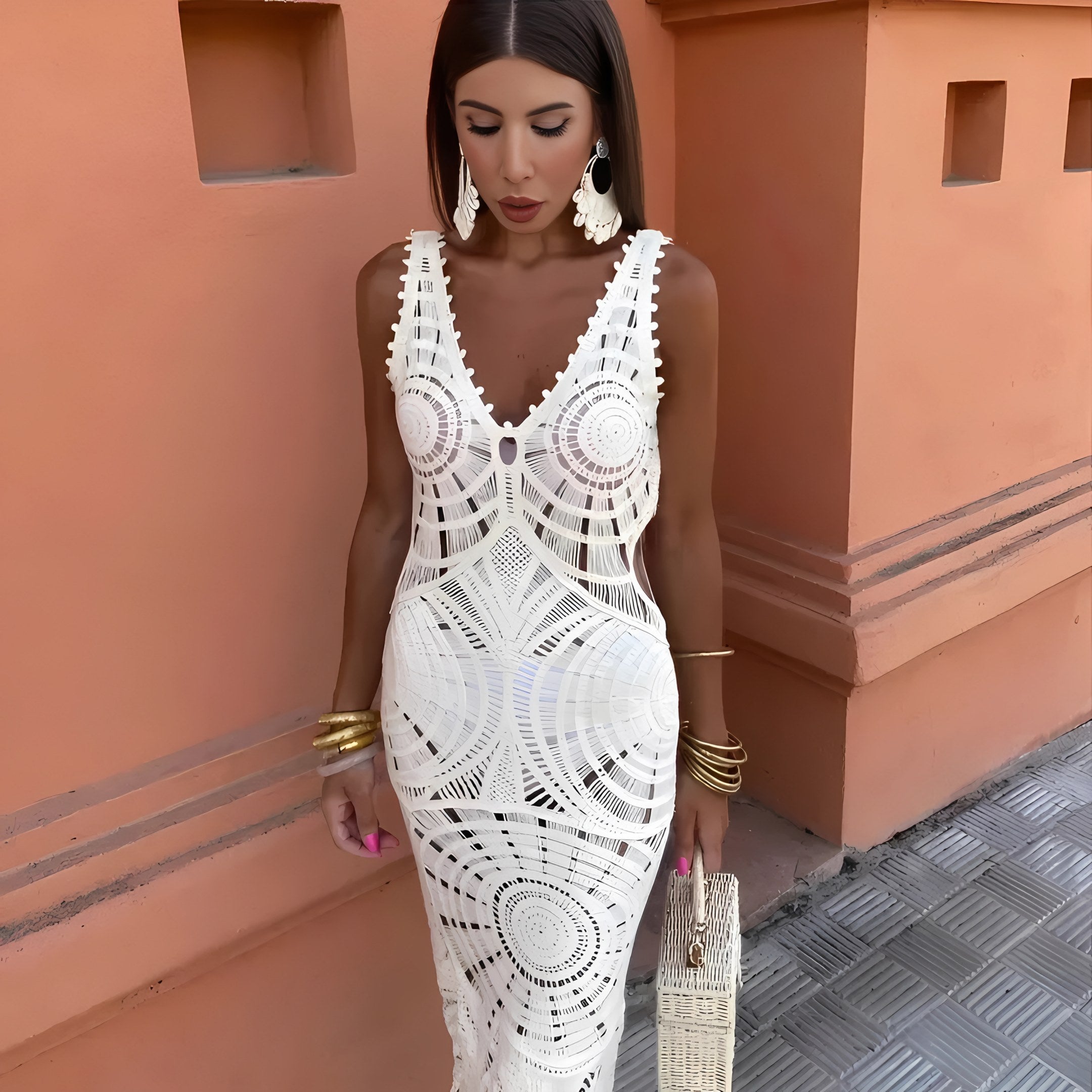 Women's Sleeveless Lace Maxi Dress — view 4