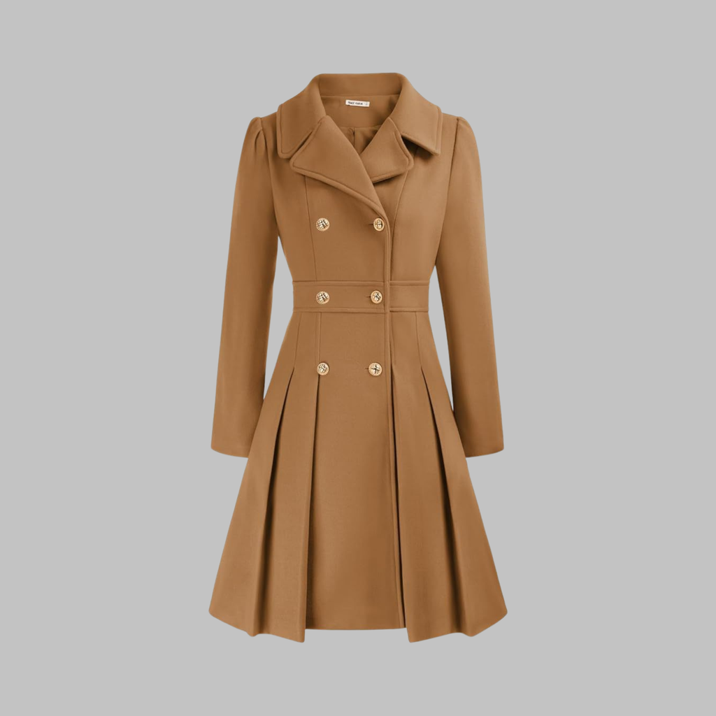 Dami - Classy Double Button Long Sleeve Coat — view 2