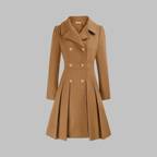 Dami - Classy Double Button Long Sleeve Coat — view 2