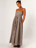 Women's Strapless Striped Maxi Dress — view 1