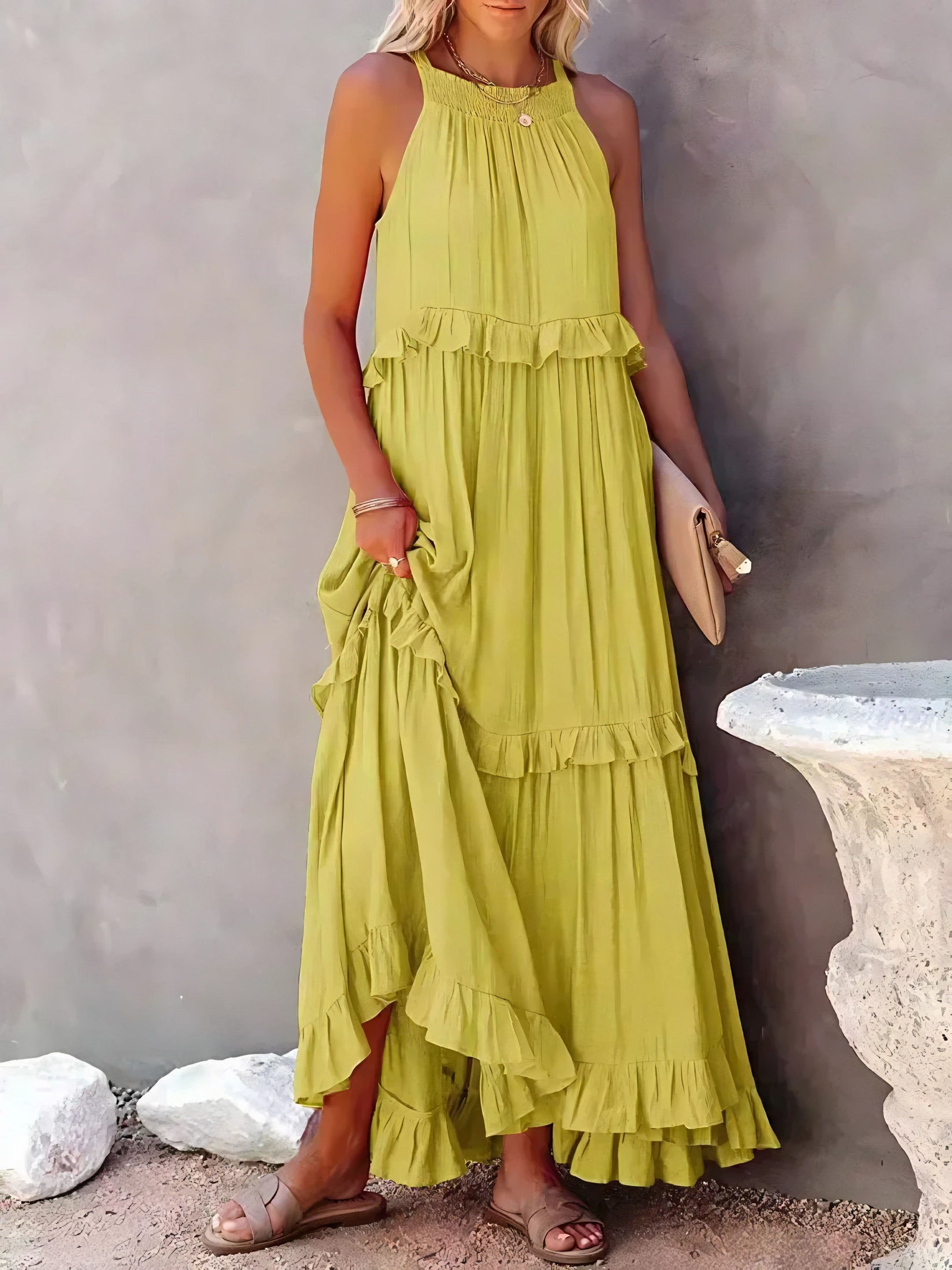 Women's Sleeveless Halter Maxi Dress — view 20