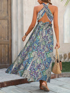 Women's Halter Printed Maxi Dress — view 7