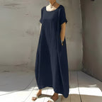 Women's Short Sleeve Caftan Maxi Dress — view 3