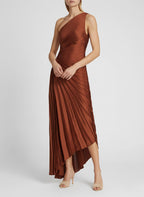 Women's One-Shoulder Pleated Maxi Dress — view 23