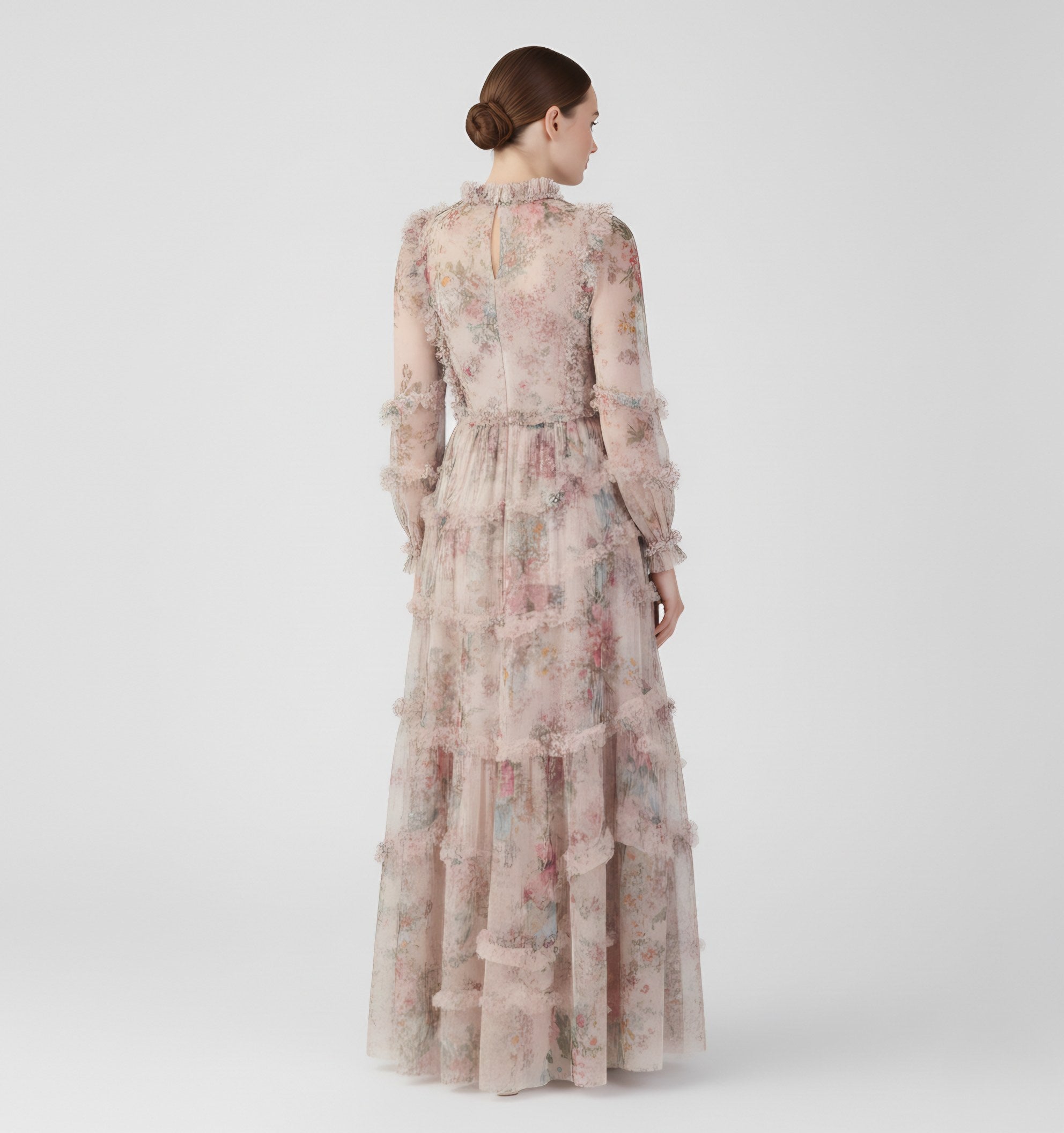 Women's Floral Mock Neck Maxi Dress — view 2