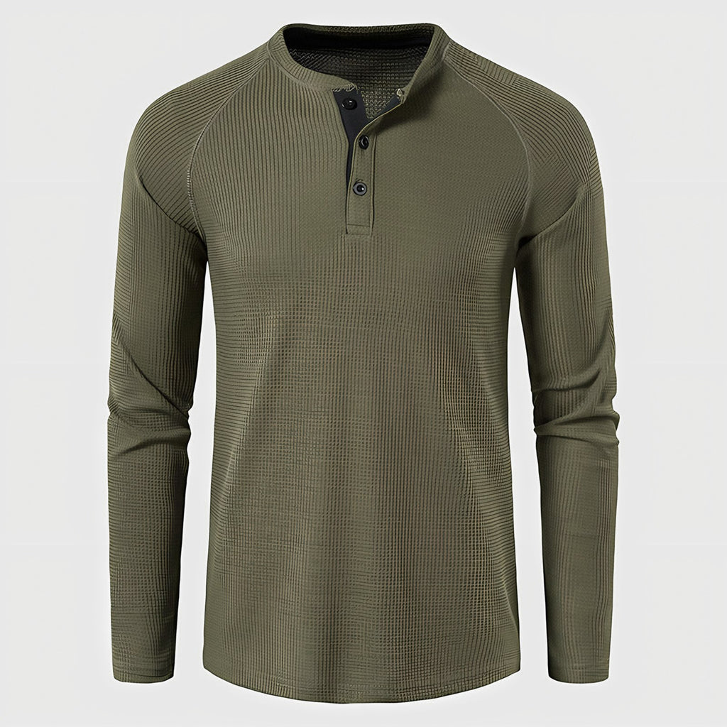 Men's Knit Long Sleeve Henley — view 5