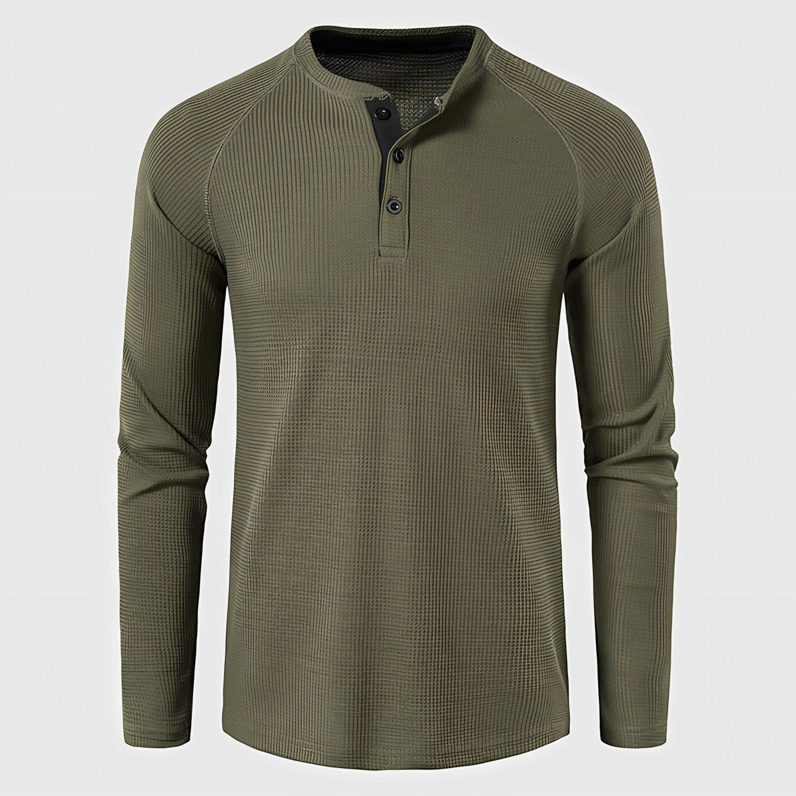 Men's Knit Long Sleeve Henley — view 5