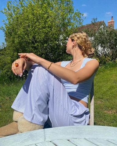 Belle | Women’s Pinstripe Pajama-Style Trousers — TOPNEWPLACE (view 4)