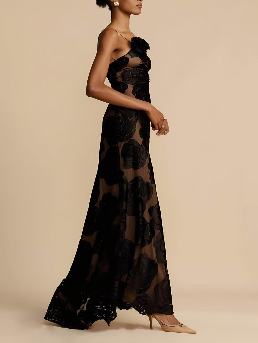 Women's One-Shoulder Floral Maxi Dress — view 4