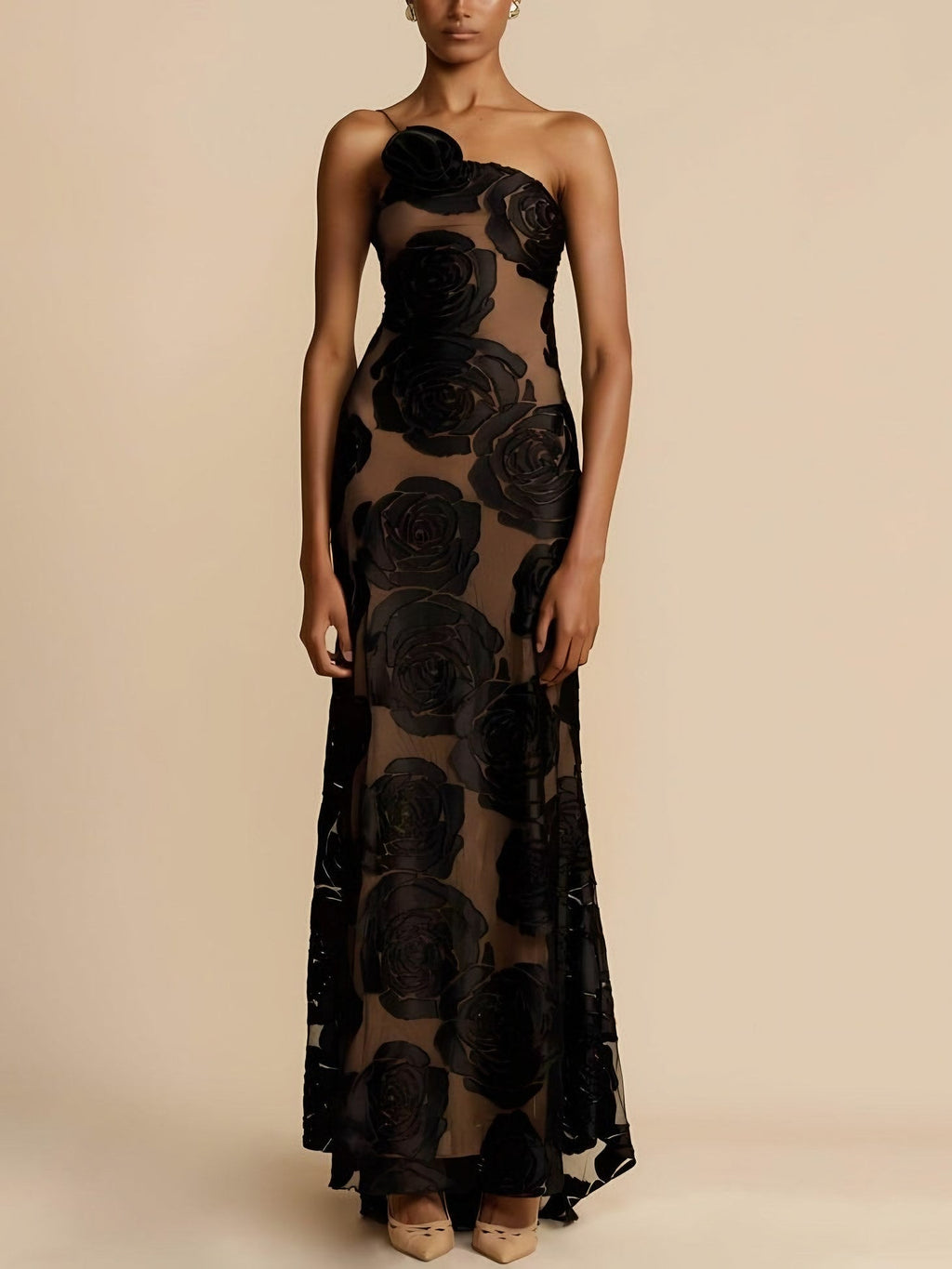 Women's One-Shoulder Floral Maxi Dress — view 5
