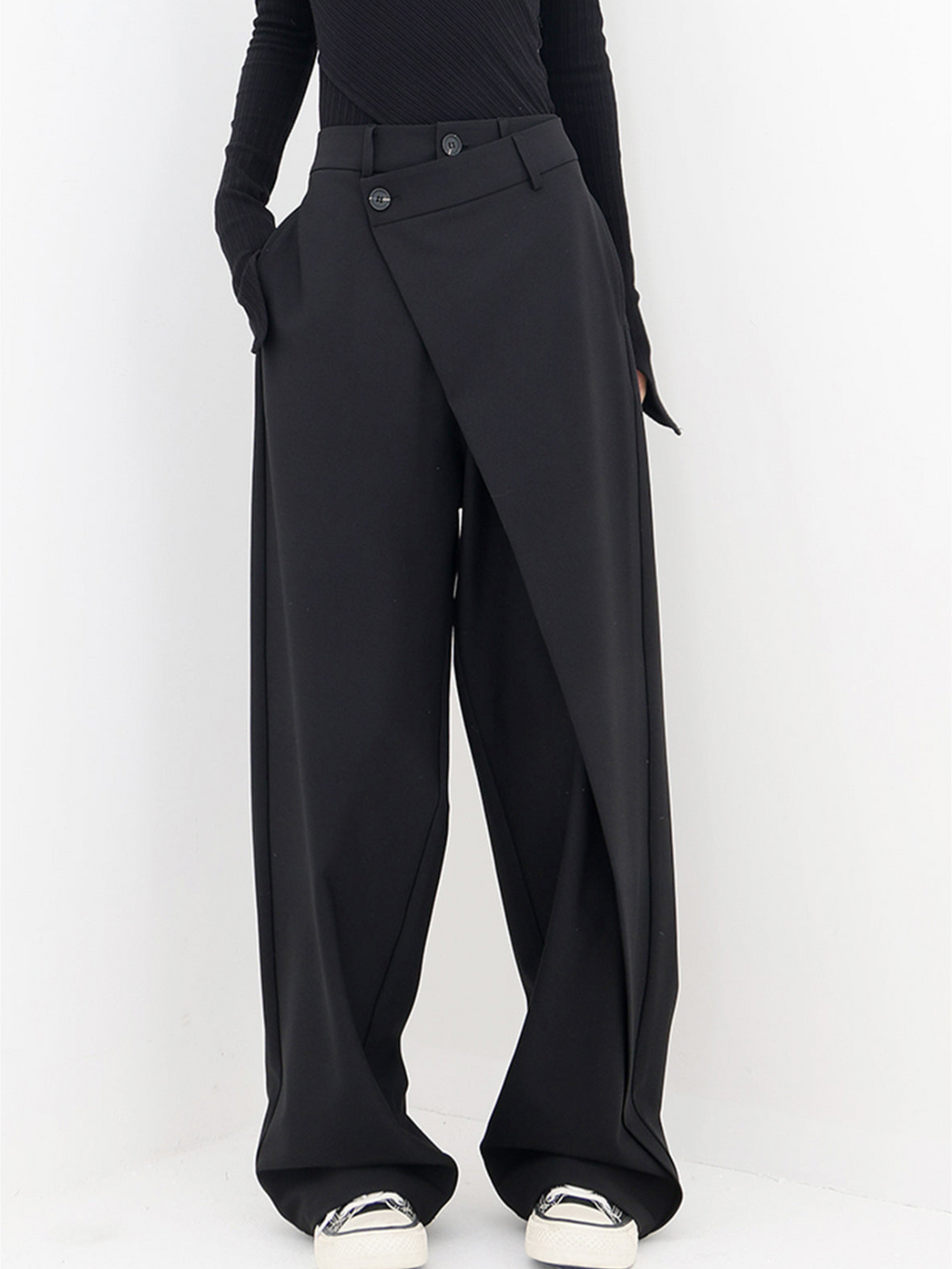Maelys | Women’s Cross-Front Drape Palazzo Pants — TOPNEWPLACE