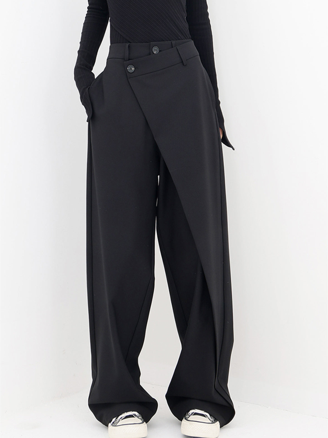 Maelys | Women’s Cross-Front Drape Palazzo Pants — TOPNEWPLACE