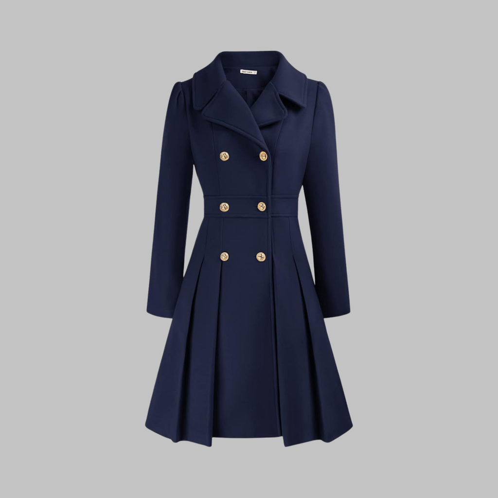 Dami - Classy Double Button Long Sleeve Coat — view 3