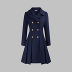 Dami - Classy Double Button Long Sleeve Coat — view 3