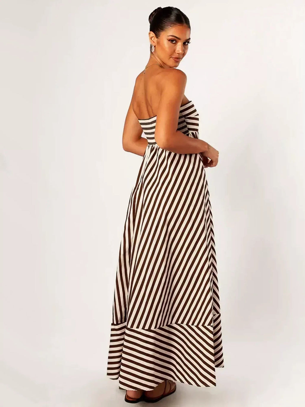 Women's Strapless Striped Maxi Dress — view 5