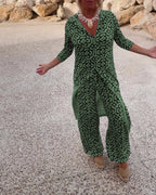 Gavriella | Women’s Geometric V-Neck Two-Piece Set — TOPNEWPLACE (view 5)