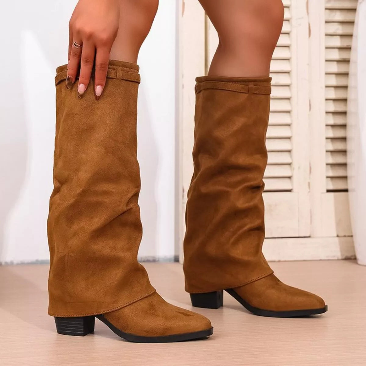 Anya | Women’s Knee High Low Heel Boots