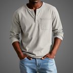 Men's Long Sleeve Henley Shirt — view 3