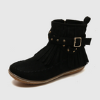 Leontina | Women’s Ankle Fringe Flat Boots