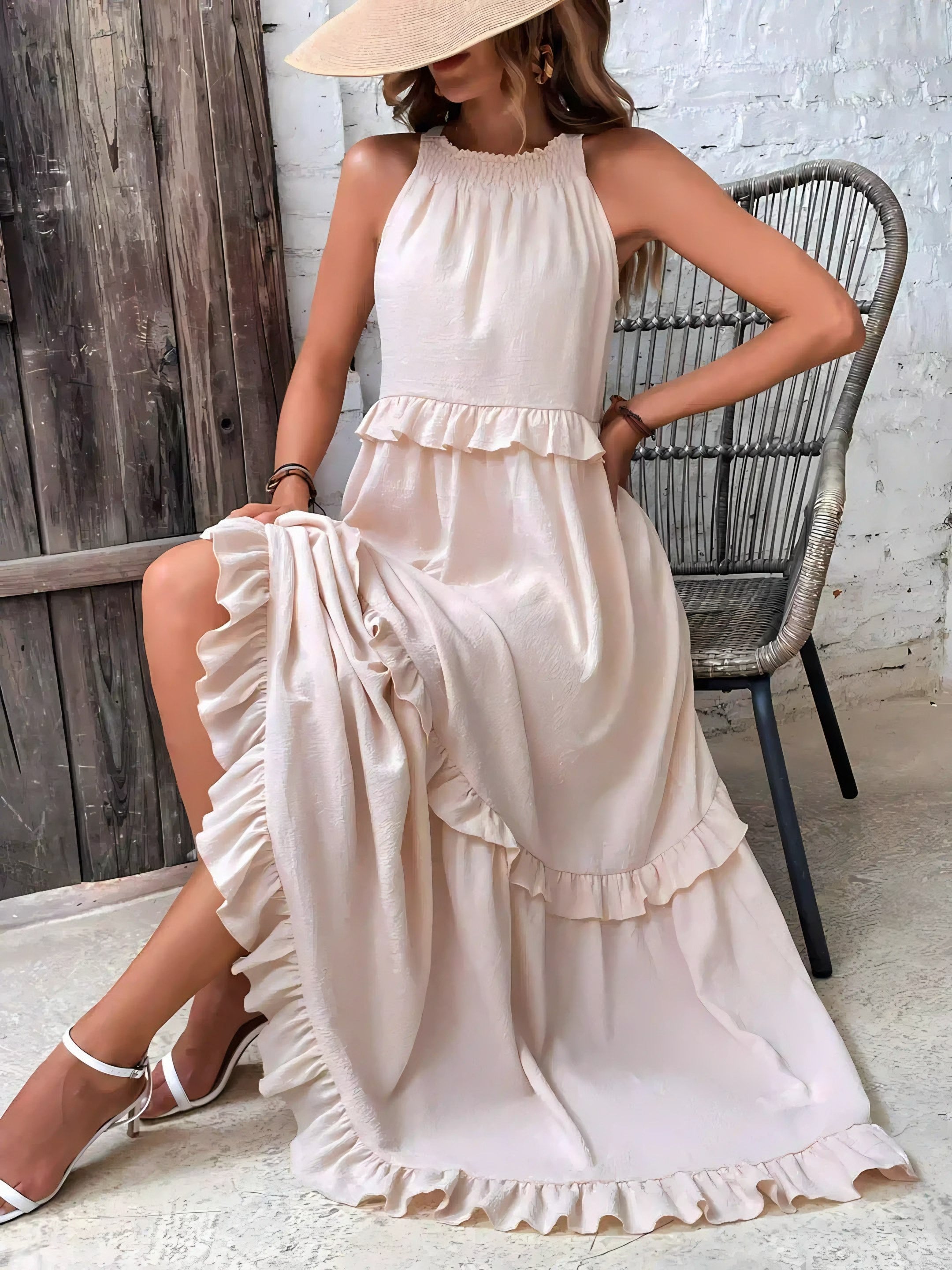 Women's Sleeveless Halter Maxi Dress — view 4