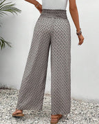 Lucie | Women’s Smocked Waist Palazzo Trousers — TOPNEWPLACE (view 2)
