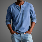 Men's Long Sleeve Henley Shirt — view 5