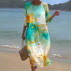 Women's Long Sleeve Caftan Maxi Dress — view 2