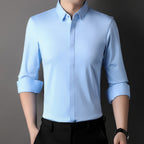 Men's Long Sleeve Johnny Collar Shirt — view 5