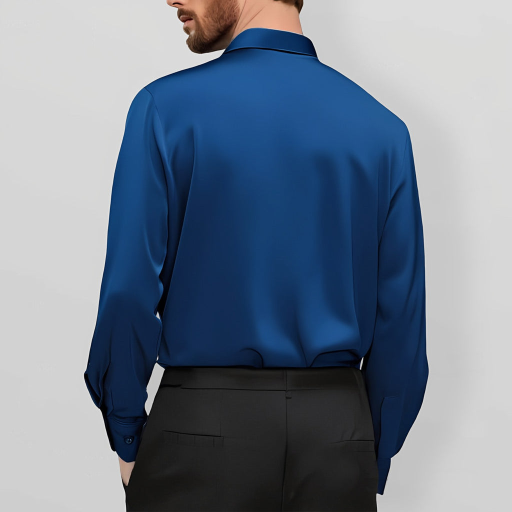 Men's Long Sleeve Johnny Collar Shirt — view 7