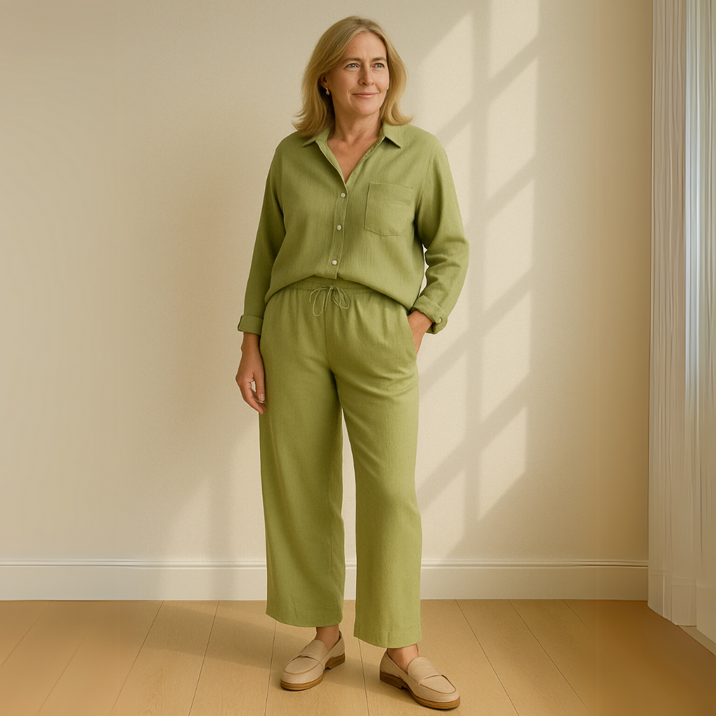 Floriana | Women’s Linen Wide Leg Outfit Set — TOPNEWPLACE