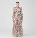 Women's Floral Mock Neck Maxi Dress — view 1