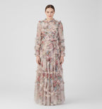 Women's Floral Mock Neck Maxi Dress — view 1