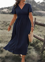 Women's Short Sleeve Wrap Maxi Dress — view 3