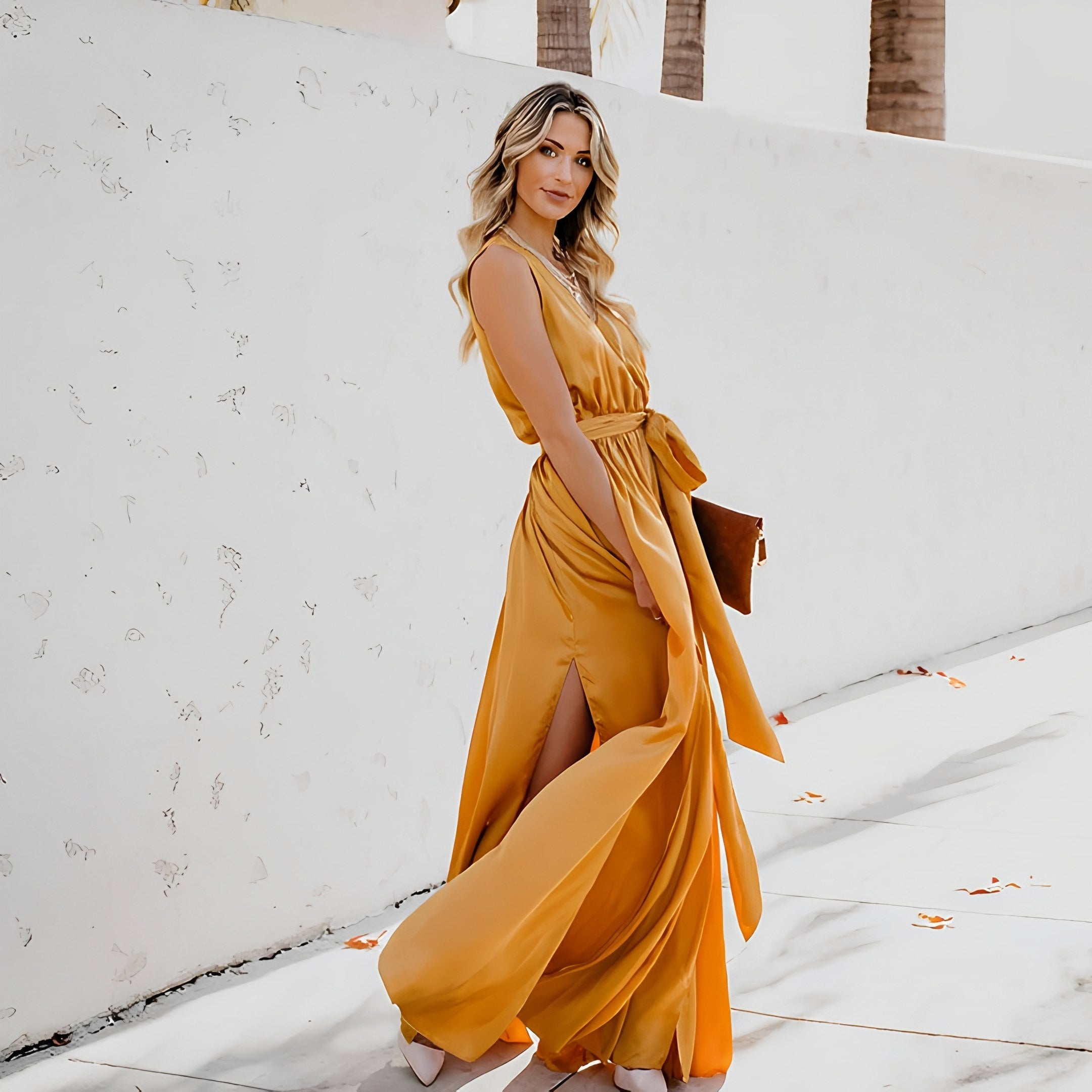 Women's Sleeveless Wrap Maxi Dress — view 1