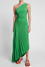 Women's One-Shoulder Pleated Maxi Dress — view 8