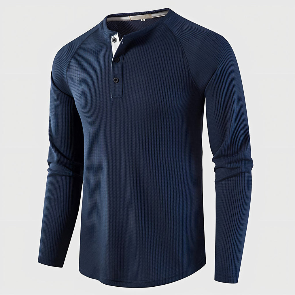 Men's Knit Long Sleeve Henley — view 1