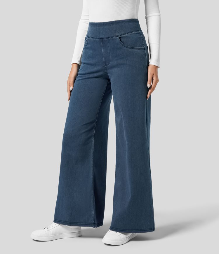 Gineva | Women’s High-Rise Flare Denim Pants — TOPNEWPLACE