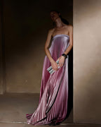 Women's Strapless Pleated Evening Maxi Dress — view 2
