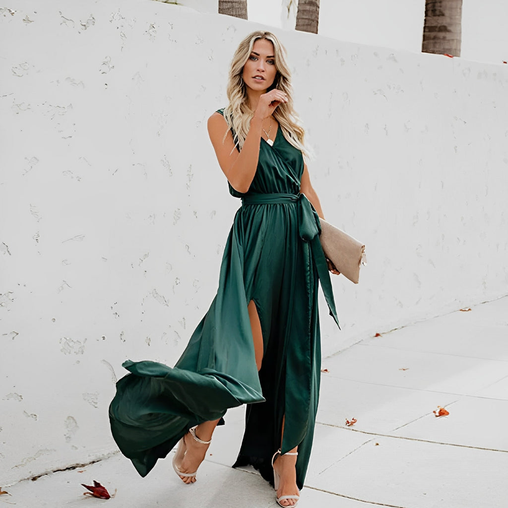 Women's Sleeveless Wrap Maxi Dress — view 2