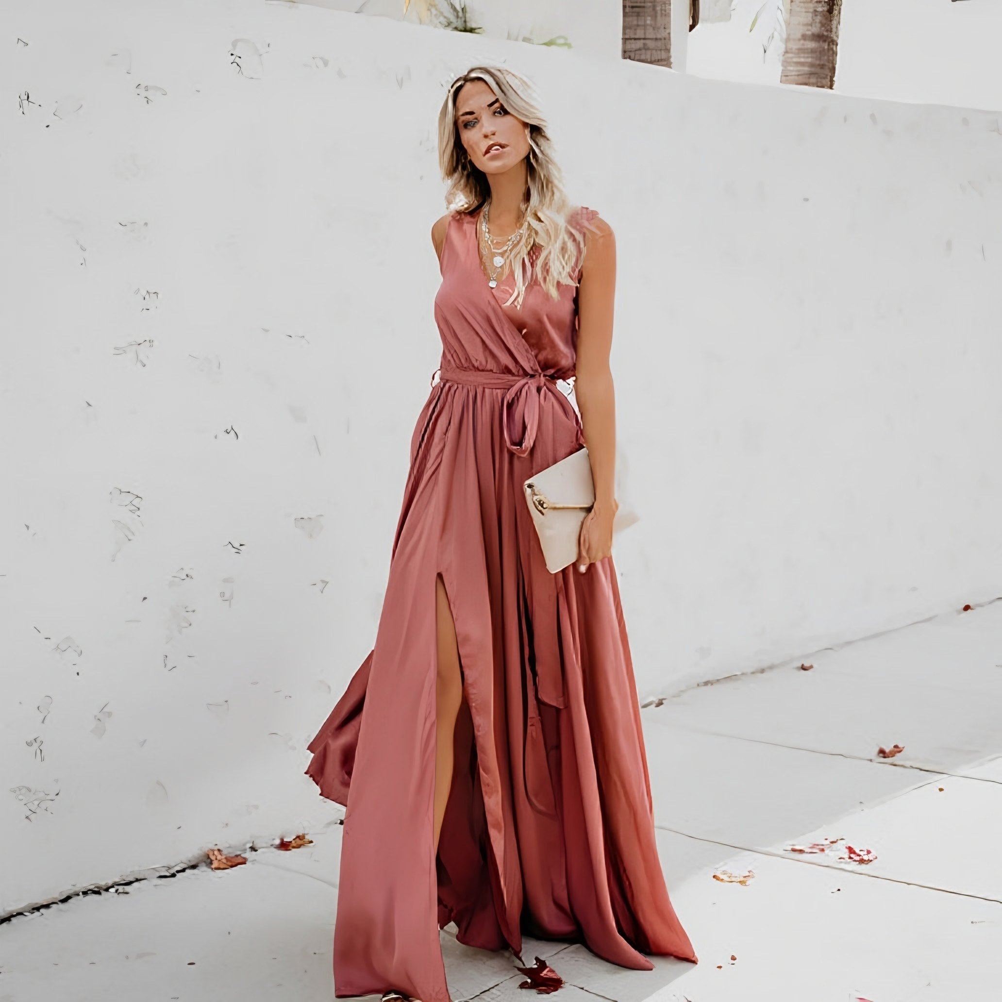 Women's Sleeveless Wrap Maxi Dress — view 3