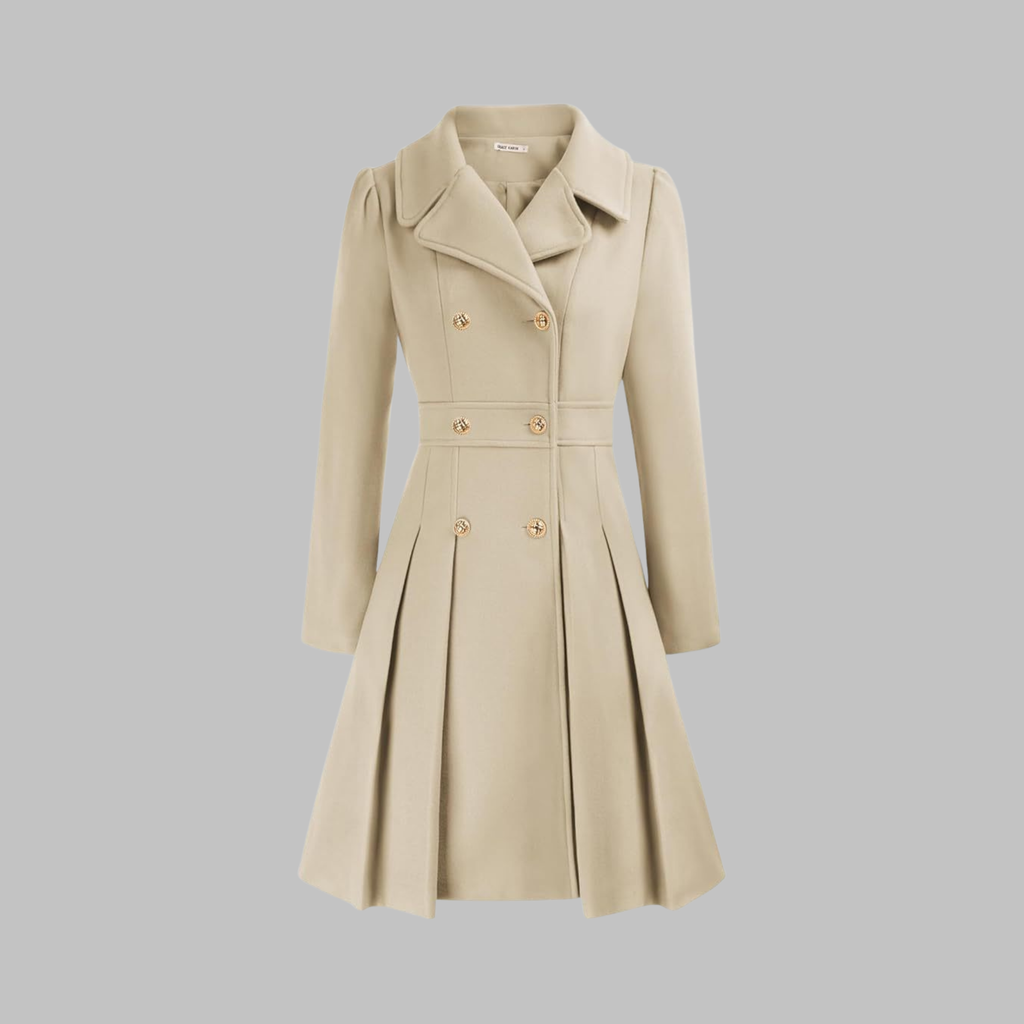 Dami - Classy Double Button Long Sleeve Coat — view 6