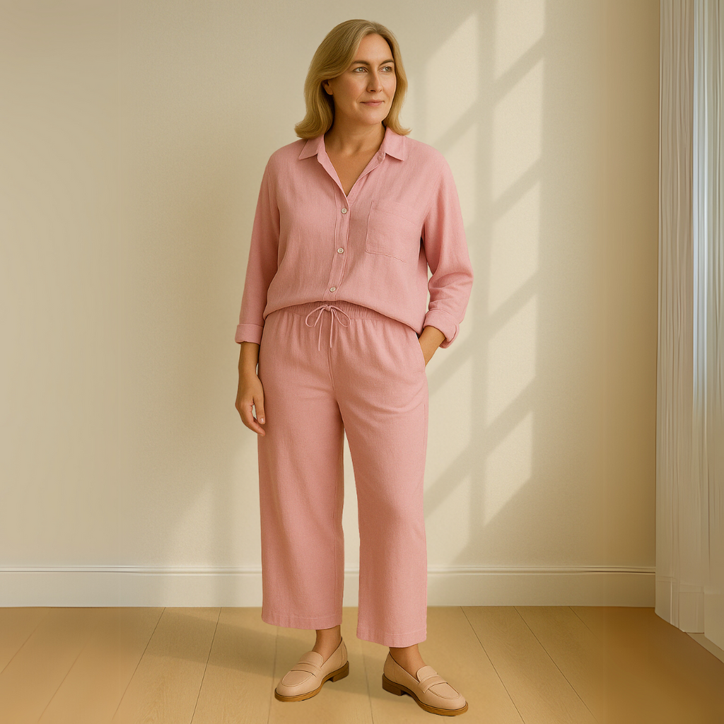 Floriana | Women’s Linen Wide Leg Outfit Set — TOPNEWPLACE (view 2)