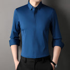 Men's Long Sleeve Johnny Collar Shirt — view 6