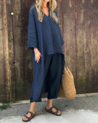 Fabiana | Women’s Long Sleeve Wide Leg Two-Piece Set — TOPNEWPLACE (view 2)