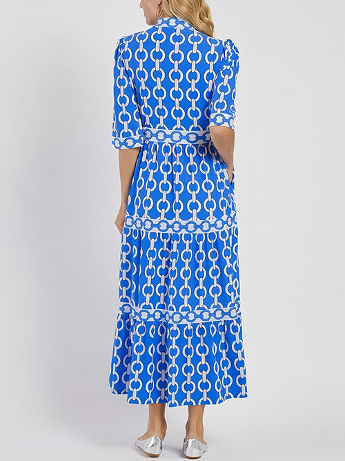 Women's Print Blouson Tiered Maxi Dress — view 2